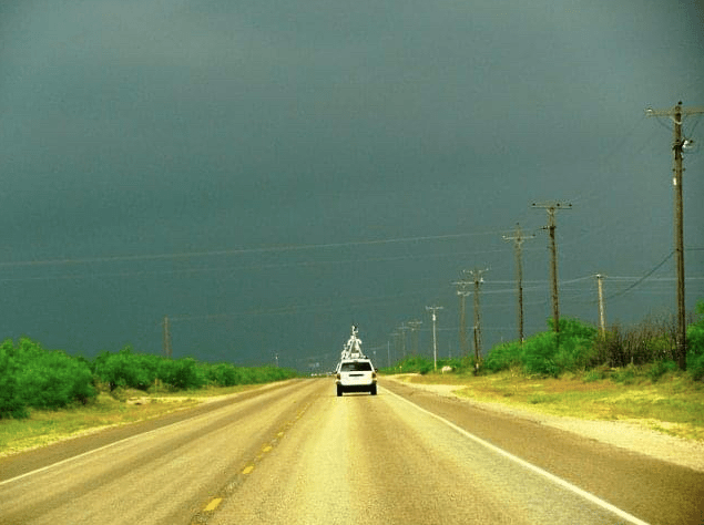 Julie Malingowski was part of the Vortex2 storm chasing crew in 2010. "I saw quite a few tornadoes, but they were all pretty small and brief," she said. (Photo courtesy of Julie Malingowski)